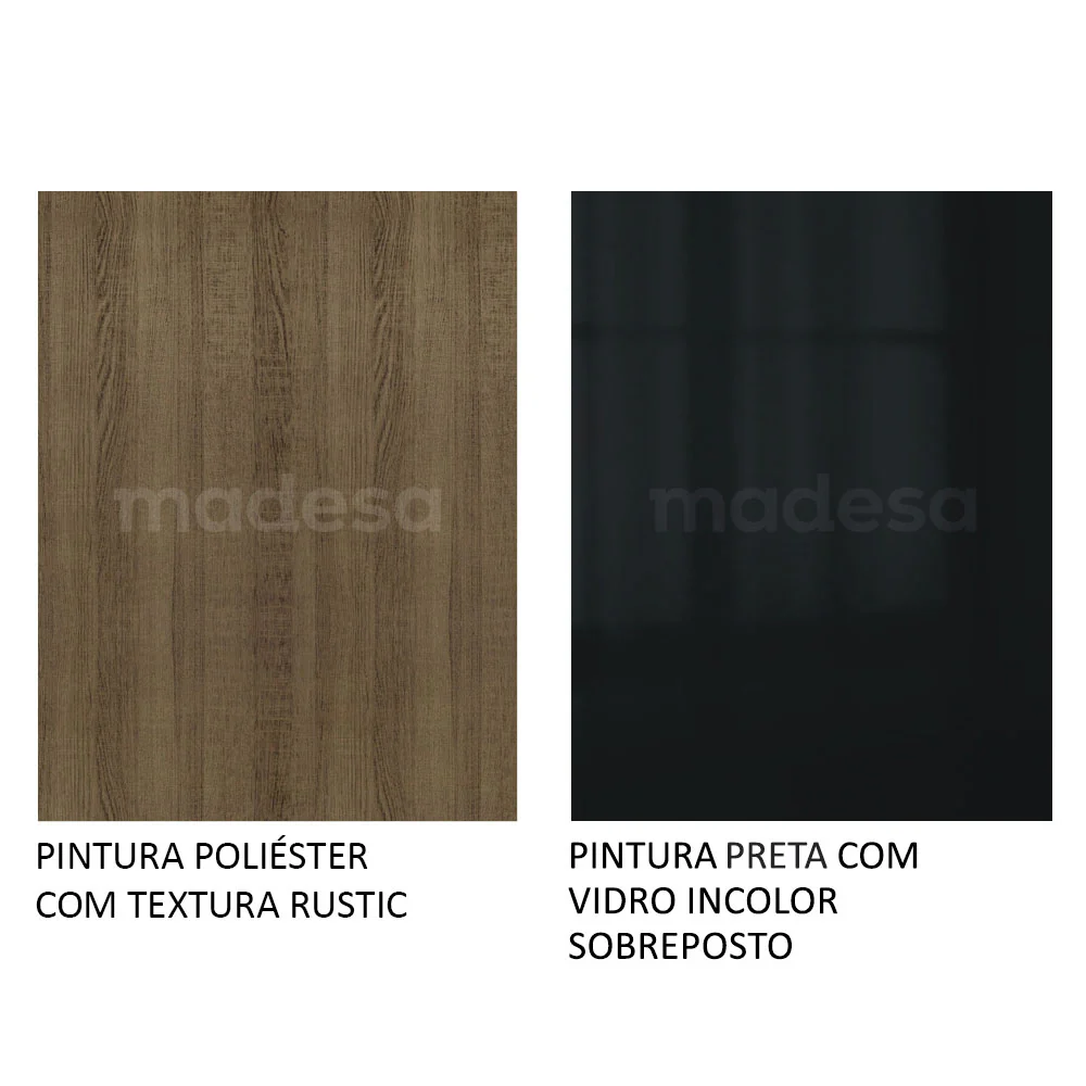 Armário de Cozinha Completa 270 x 60 cm Rustic/Preto Lux Madesa 01 - Image 10