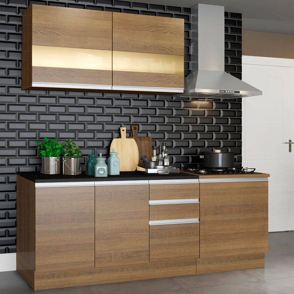 Armário de Cozinha Compacta 180cm Rustic Milão Madesa 02