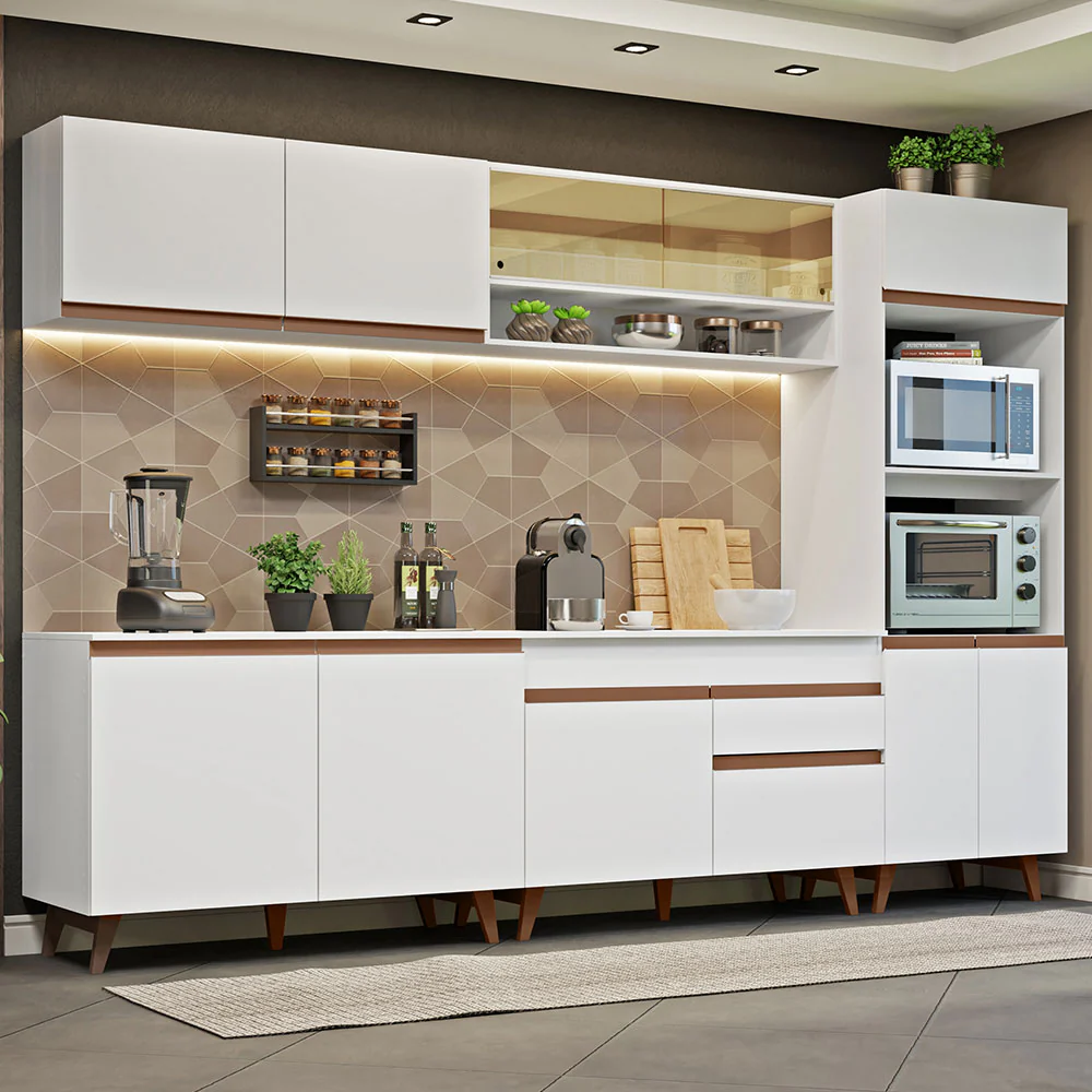 Armário de Cozinha Completa 310cm Branco Reims Madesa 02 - Image 2