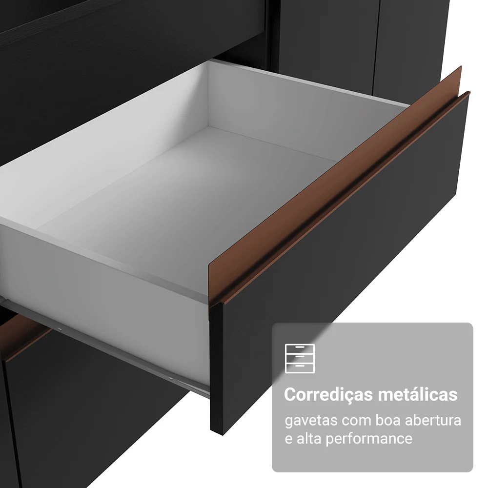 Armário de Cozinha Completa 330cm Preto Reims Madesa 01 - Image 7