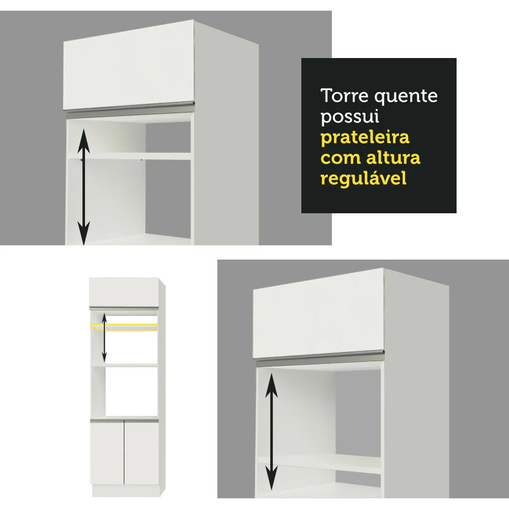 Armário de Cozinha Completa 290cm Branco Safira Madesa 04 - Image 8