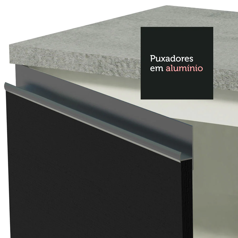 Armário de Cozinha Completa 290cm Branco/Preto Vicenza Madesa 16 - Image 6