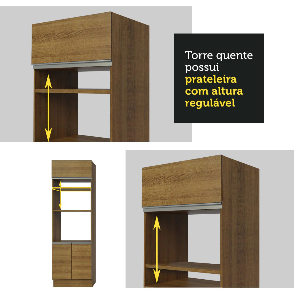 Armário de Cozinha Completa 290cm Rustic Vicenza Madesa 12 - Image 8
