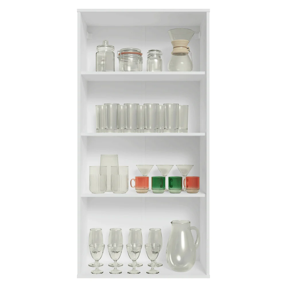 Cristaleira Suspensa 70 cm 2 Portas de Vidro Branco/Azul Vik Madesa - Image 5
