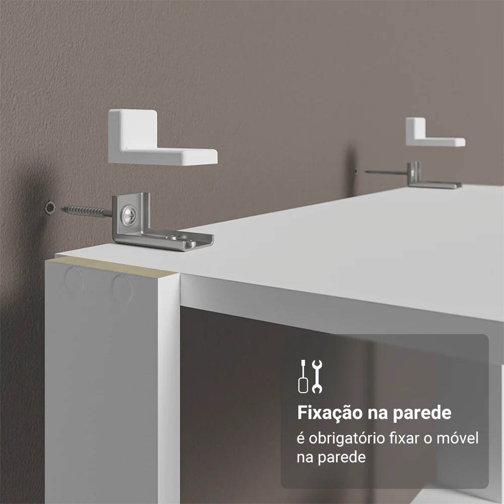 Estante Armário Multiuso para Escritório 59cm 5 Prateleiras Branco Madesa - Image 5
