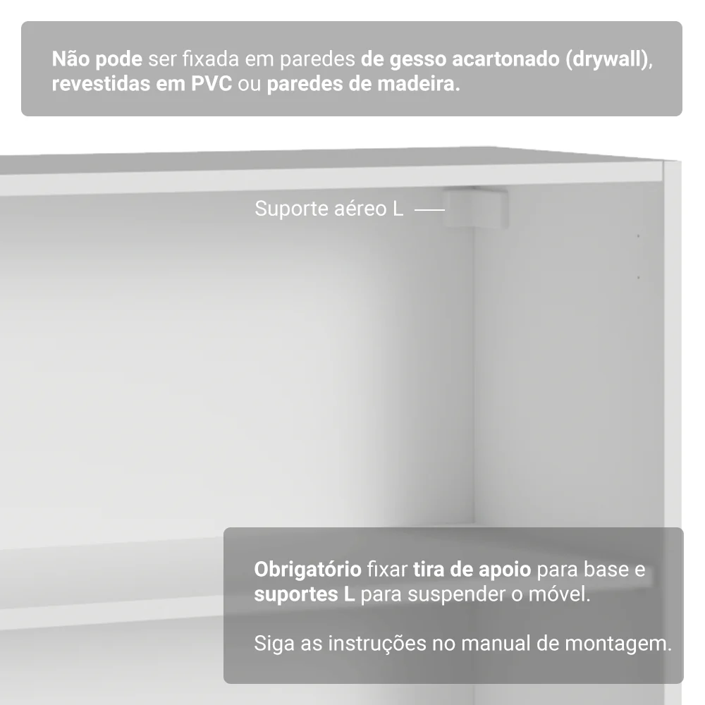 Estante Sala de Estar com Rack + Cristaleira 230cm Branco/Azul Vik Madesa 01 - Image 9