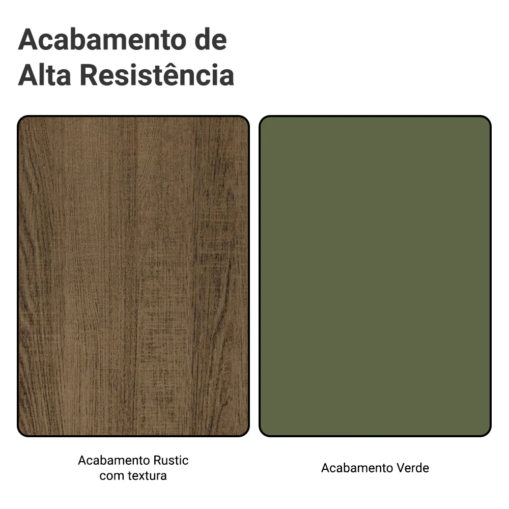 Estante Sala de Estar com Rack + Cristaleira 230cm Rustic/Verde/Rustic Vik Madesa 02 - Image 10