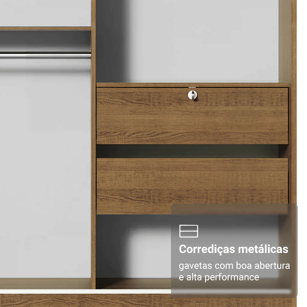 Guarda-Roupa 2 Portas de Correr Rustic Max Madesa - Image 8