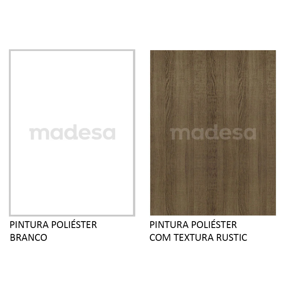 Guarda-Roupa Casal 100% MDF Madesa Royale 3 Portas de Correr Branco/Rustic - Image 12