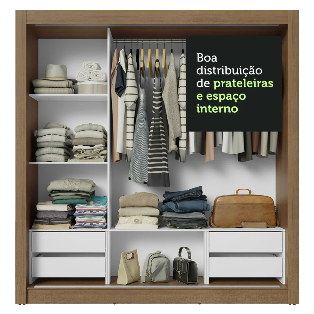 Guarda-Roupa Casal 3 Portas de Correr Rustic Sublime Plus Madesa - Image 8