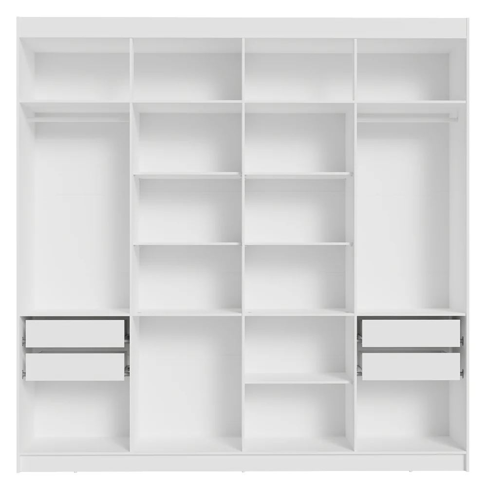 Guarda-Roupa Casal 8 Portas Batentes com Espelho Branco/Branco/Rustic Venus Madesa - Image 8