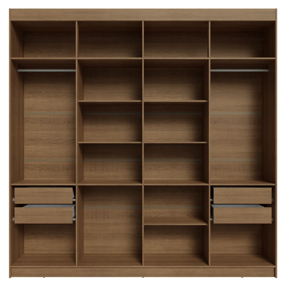 Guarda-Roupa Casal 8 Portas Batentes Rustic/Branco/Rustic Venus Madesa - Image 8