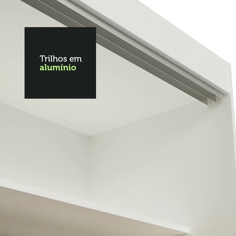 Guarda-Roupa Casal Madesa Austin 4 Portas de Correr com Espelhos 3 Gavetas Branco/Rustic - Image 10
