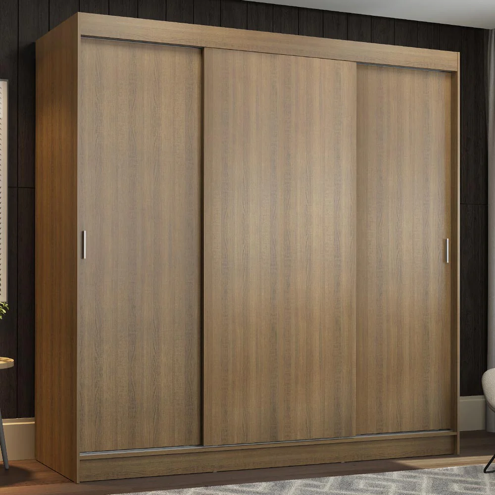 Guarda-Roupa Casal Madesa Reno 3 Portas de Correr Rustic