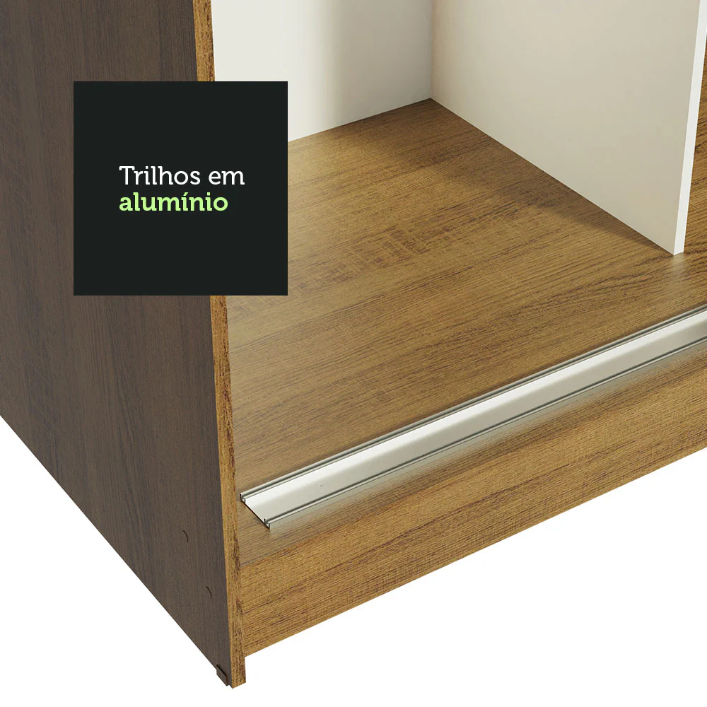 Guarda-Roupa Casal Madesa Reno 3 Portas de Correr Rustic/Branco - Image 8