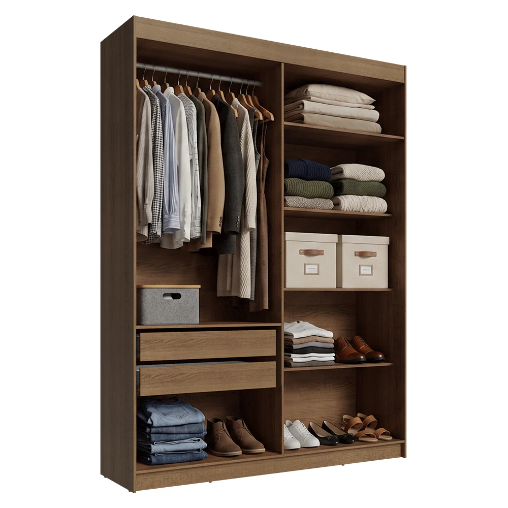 Guarda-Roupa Closet 2 Gavetas 121 cm Rustic Venus Madesa - Image 2