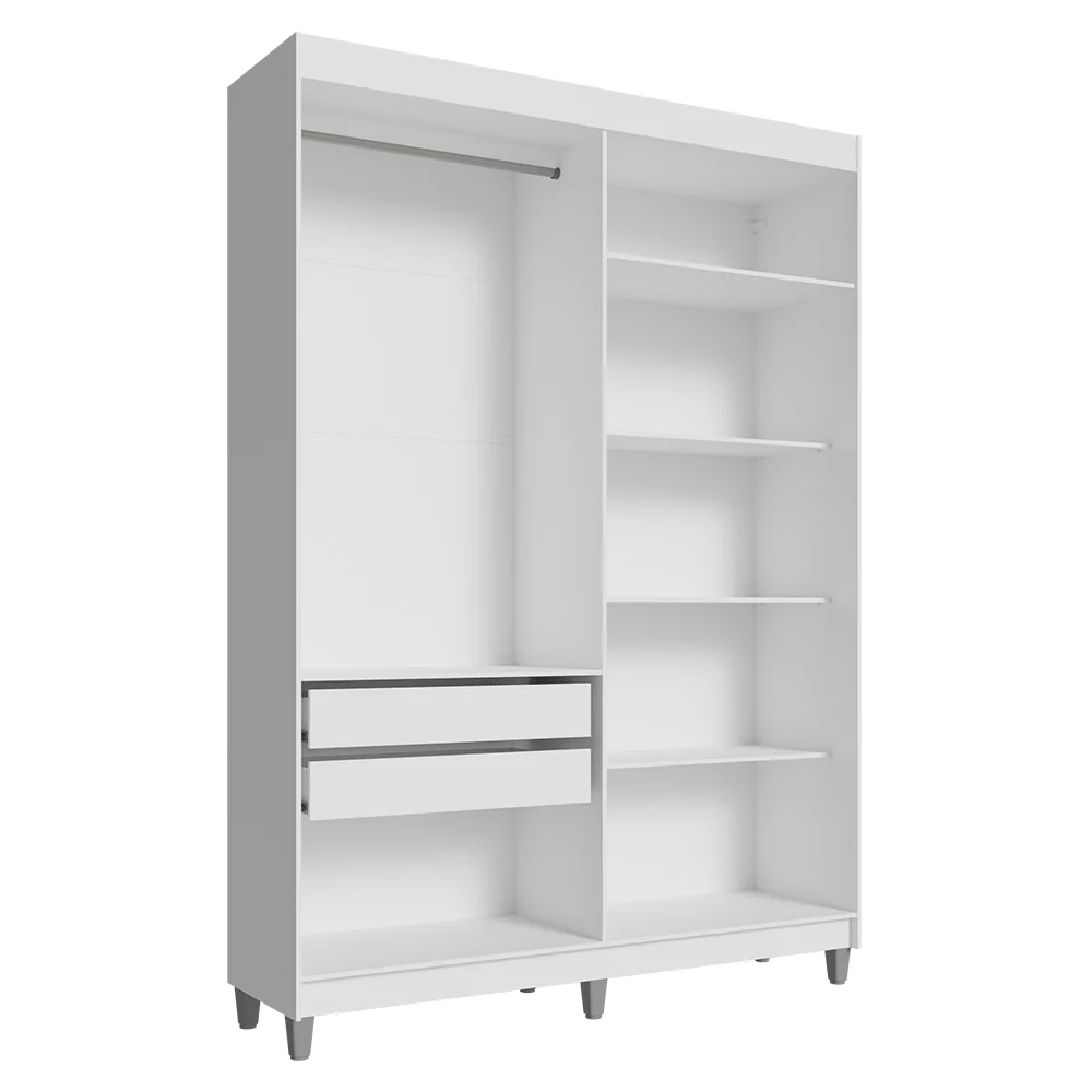 Guarda-Roupa Closet com Pés 2 Gavetas 121 cm Branco Venus Madesa - Image 9