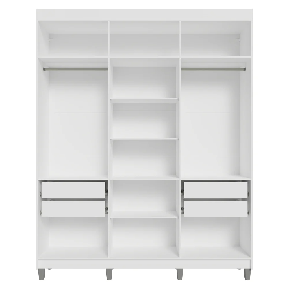 Guarda-Roupa Closet com Pés 4 Gavetas 180cm Branco Venus Madesa - Image 7