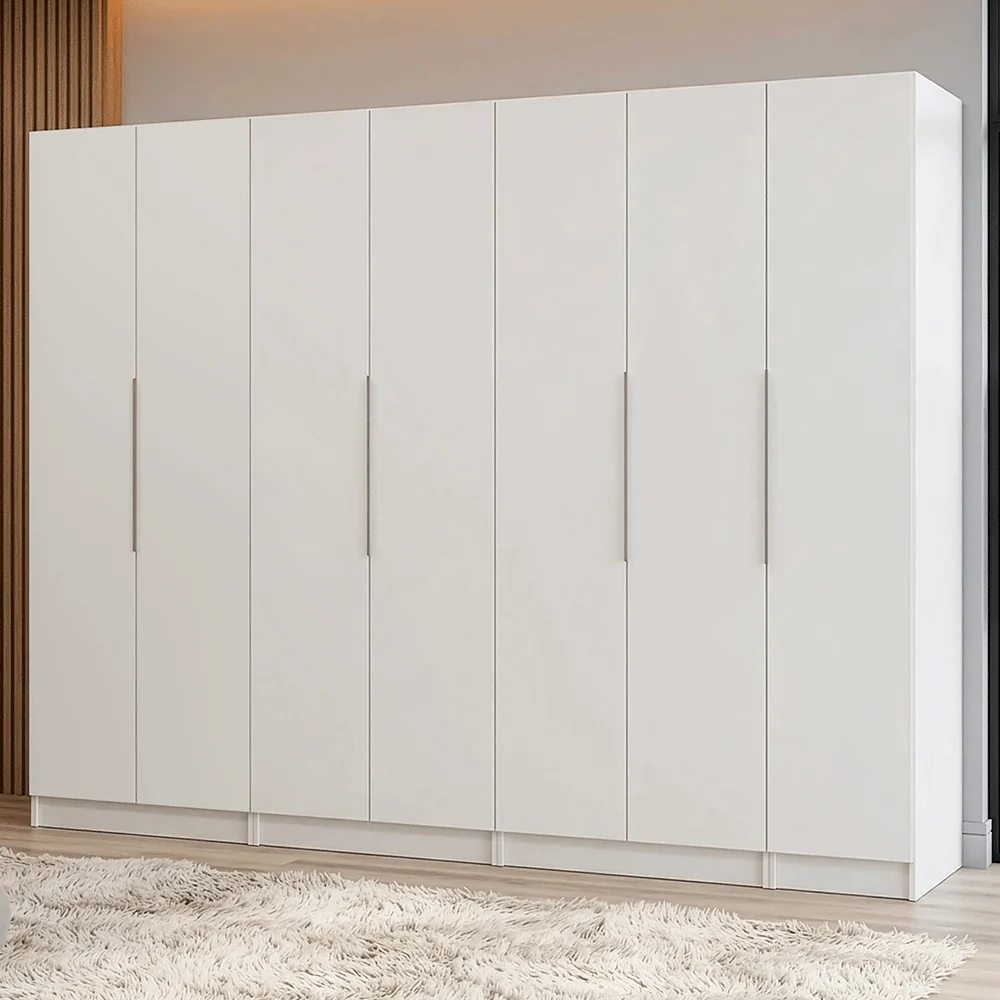 Guarda-Roupa Modulado 280 cm 7 Portas 4 Gavetas Branco Neo Madesa 01