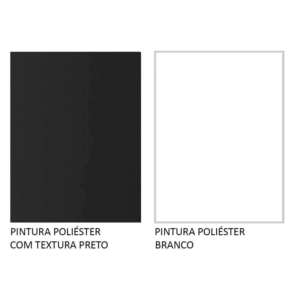 Guarda-Roupa Solteiro 2 Portas de Correr 4 Gavetas Preto/Branco Vivare Plus Madesa - Image 10