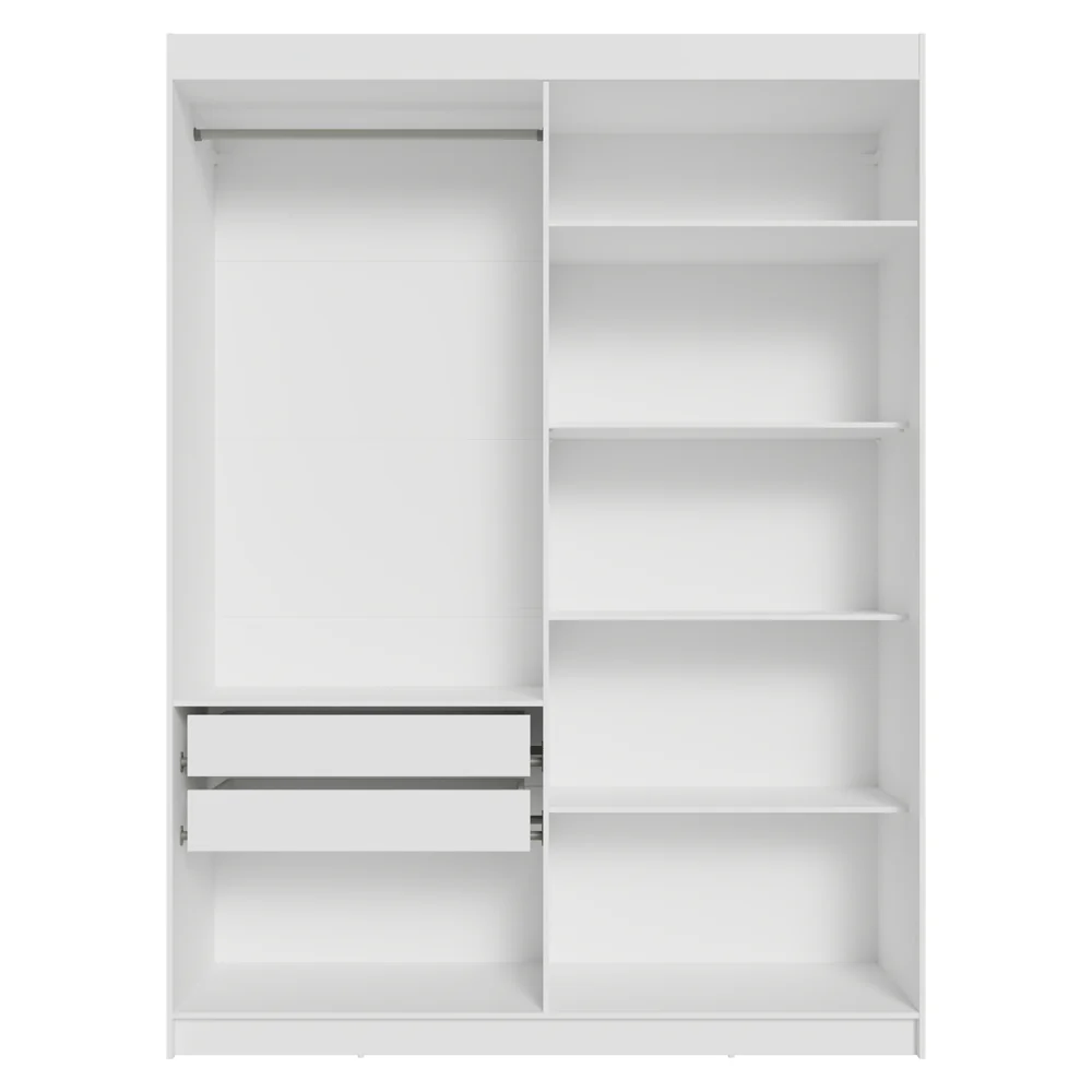 Guarda-Roupa Solteiro 4 Portas Batentes com Espelhos Branco/Branco/Rustic Venus Madesa - Image 10