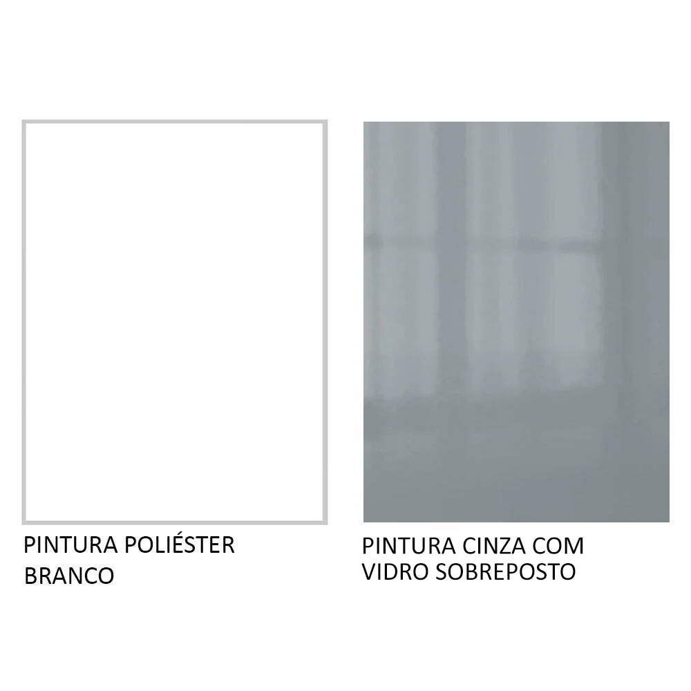 Ilha de Cozinha com Bancada e Balcão 120 cm Branco/Cinza Lux Madesa - Image 9