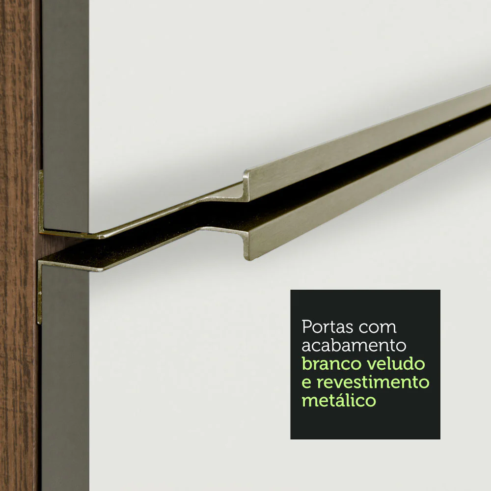 Ilha de Cozinha com Bancada e Balcão 120 cm Rustic/Branco Lux Madesa - Image 7