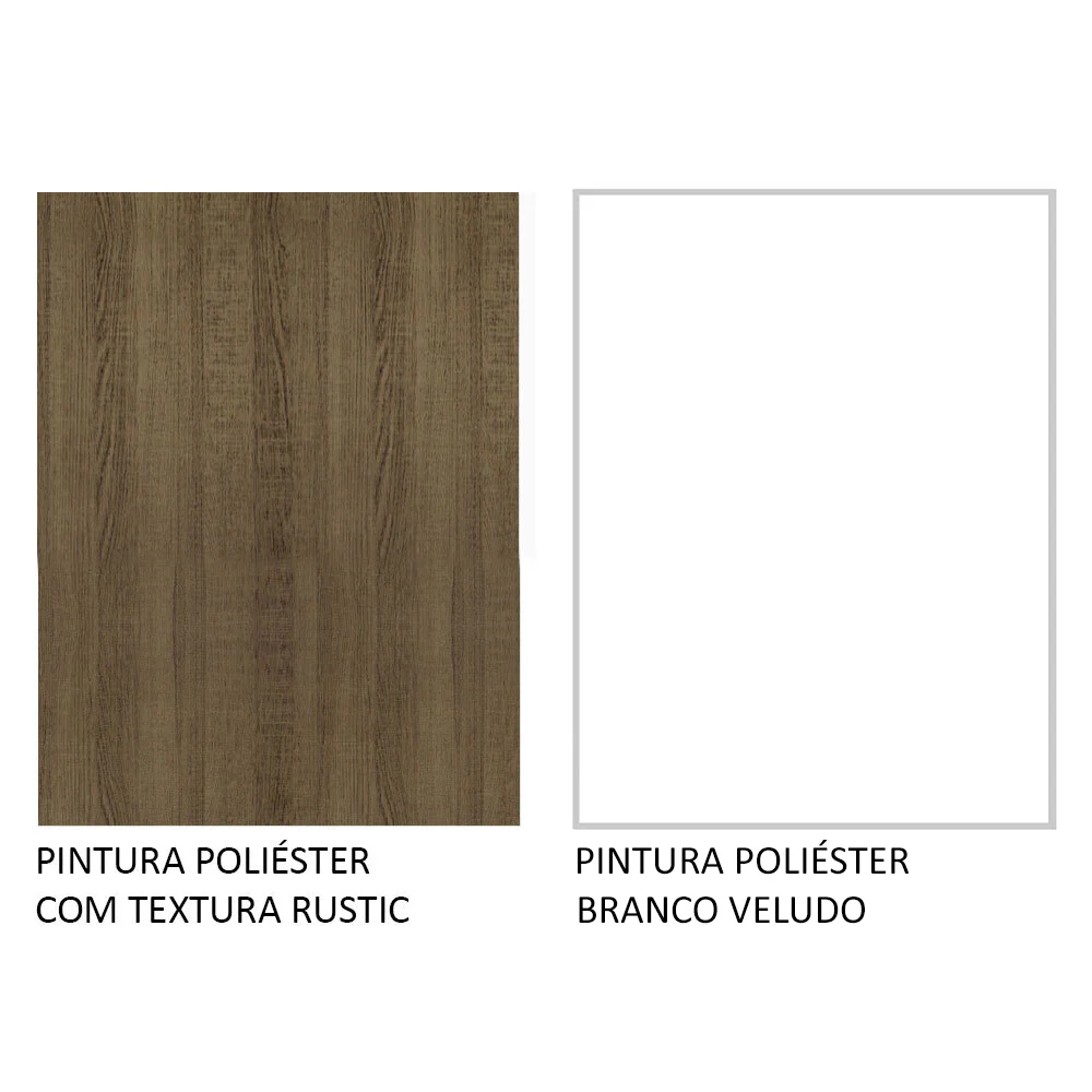 Ilha de Cozinha com Bancada e Balcão 120 cm Rustic/Branco Lux Madesa - Image 9
