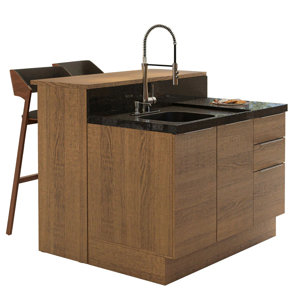 Ilha de Cozinha com Bancada e Balcão 120 cm Rustic Stella Madesa - Image 2