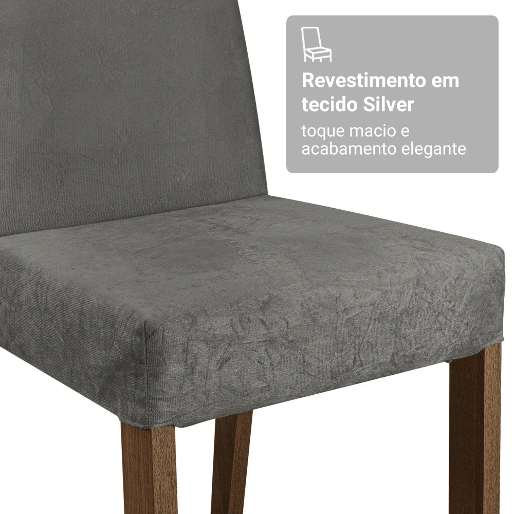 Kit 2 Cadeiras de Jantar 4255 com Espaldar Rustic/Silver Madesa - Image 8