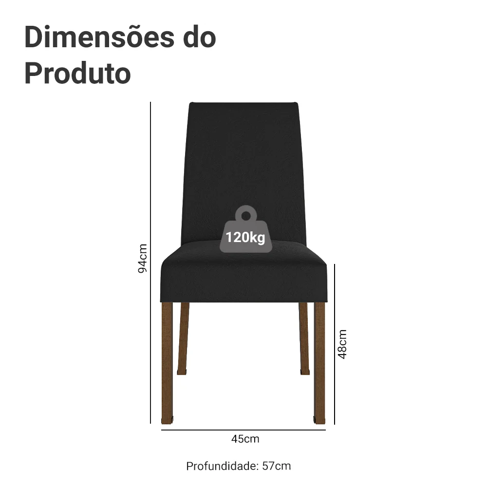 Kit 2 Cadeiras de Jantar 4255 Rustic/Oxford Madesa - Image 3