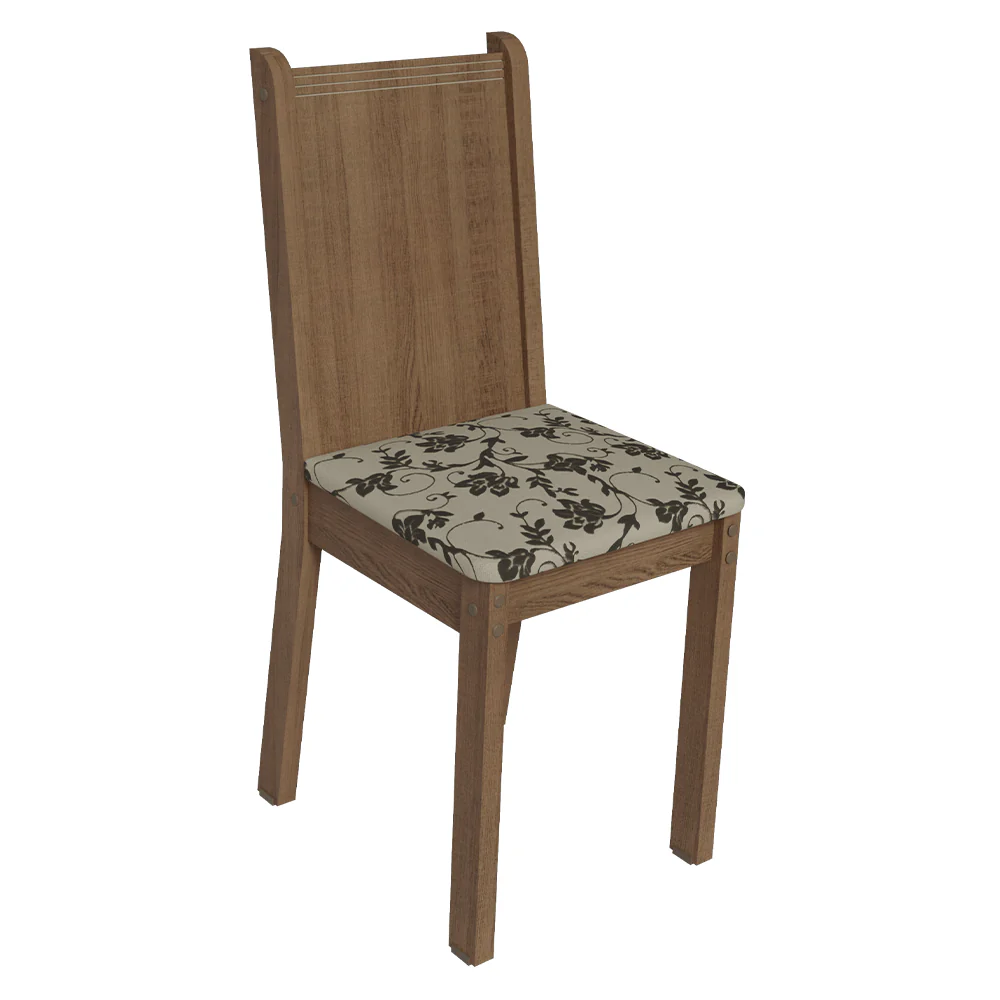 Kit 4 Cadeiras 4290 Madesa Rustic/Bege Marrom - Image 6