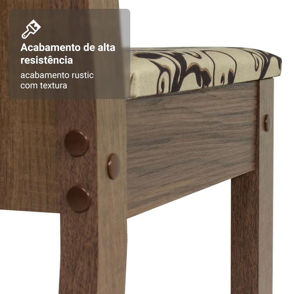 Kit 4 Cadeiras 4290 Madesa Rustic/Bege Marrom - Image 8