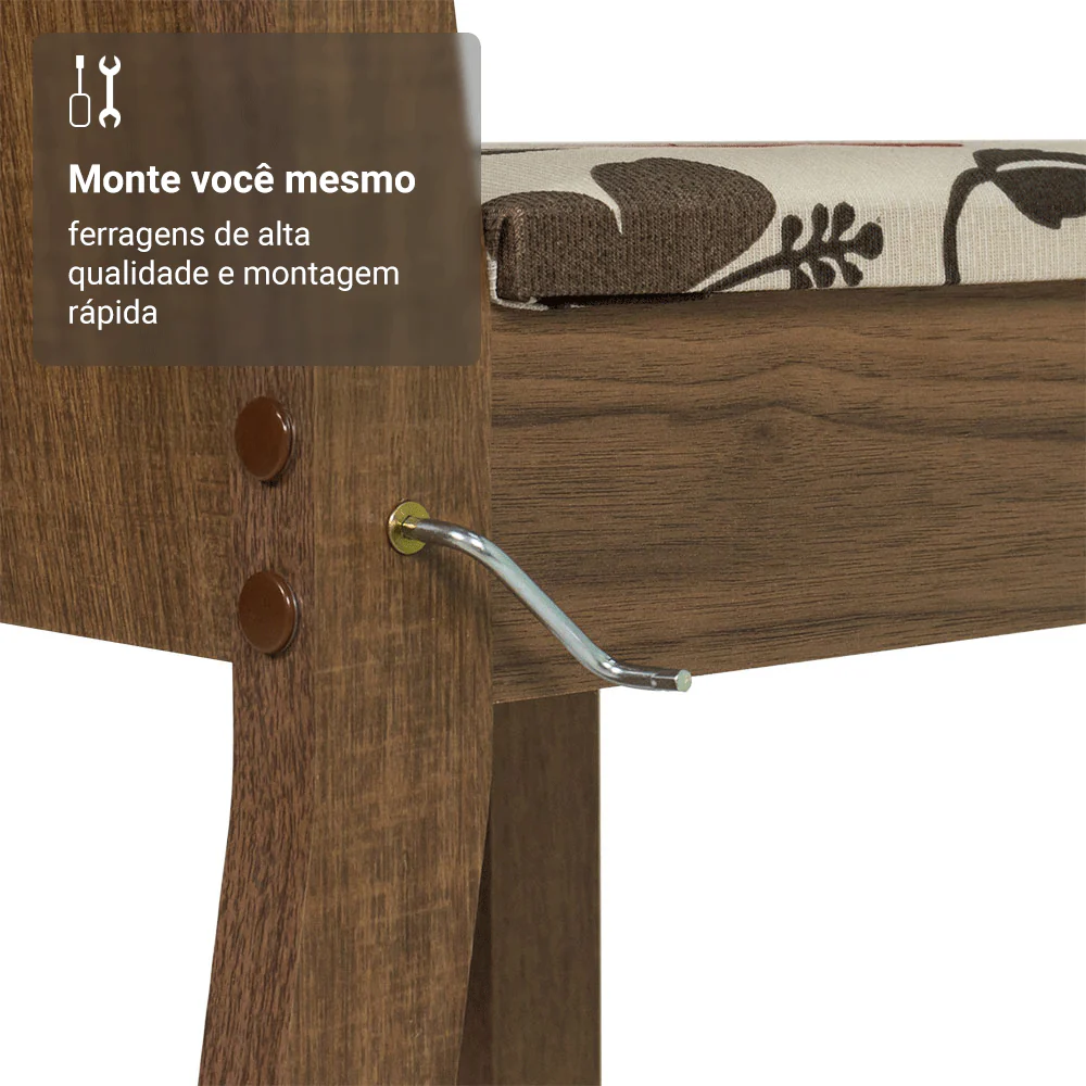 Kit 4 Cadeiras 4290 Madesa Rustic/Hibiscos - Image 9