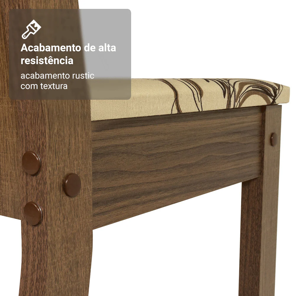 Kit 6 Cadeiras 4290 Madesa Rustic/Lírio Bege - Image 8