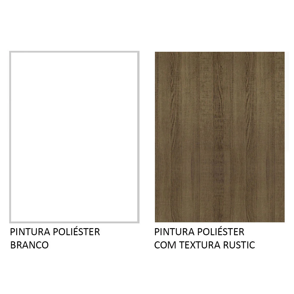 Kit 60 Madesa Smart 2 Portas e 1 Suspensa com tampo Rustic/Crema/Branco - Image 10