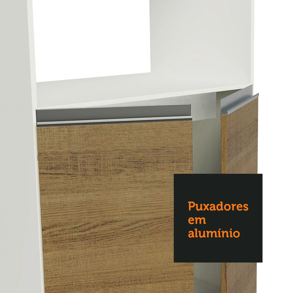 Kit 60 Madesa Smart 2 Portas e 1 Suspensa com tampo Rustic/Crema/Branco - Image 7