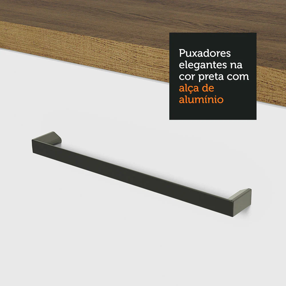Kit com 2 Armários Aéreos Multiuso 3 Portas Rustic/Branco Agata Madesa - Image 5