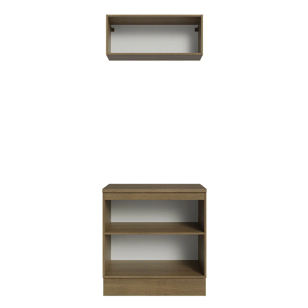 Kit com Balcão e Armário Aéreo Multiuso 80cm Rustic/Preto Agata Madesa - Image 6