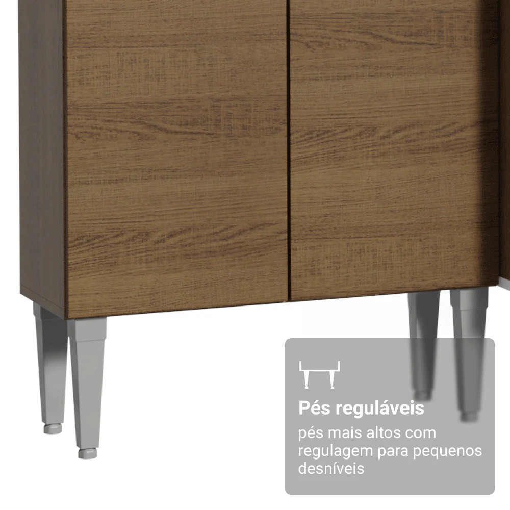 Kit com Armário Aéreo e Balcão 64cm Rustic Emilly Madesa - Image 7