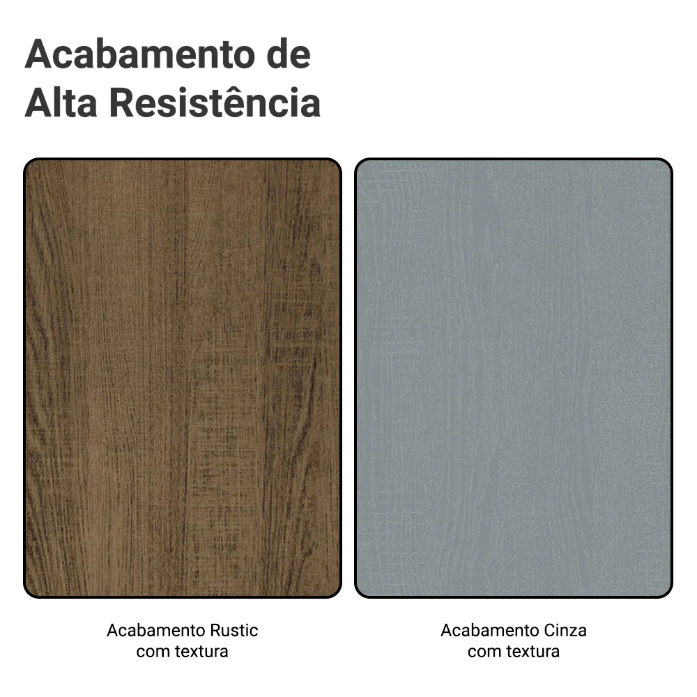 Mesa de Jantar Retangular Tampo com Moldura e Vidro Sobreposto Rustic/Cinza 5275 Madesa - Image 7