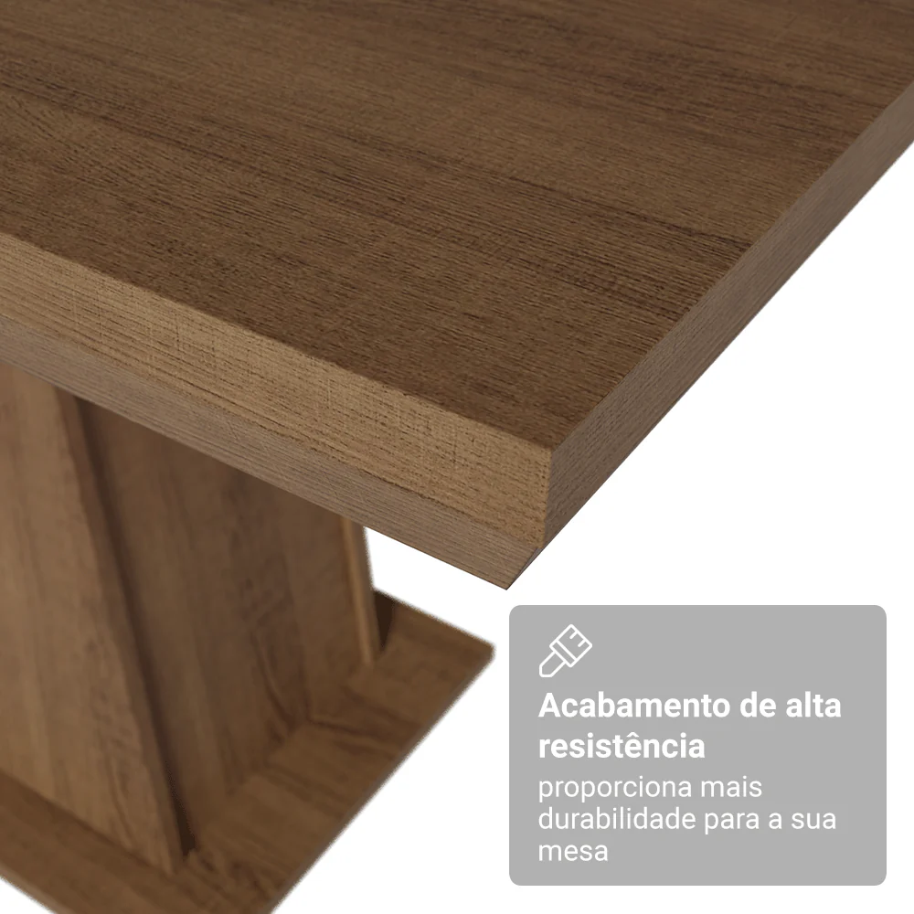 Mesa de Jantar Retangular Tampo com Moldura Rustic 5364 Madesa - Image 5