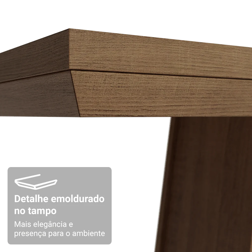 Mesa de Jantar Retangular Tampo com Moldura Rustic 5364 Madesa - Image 6