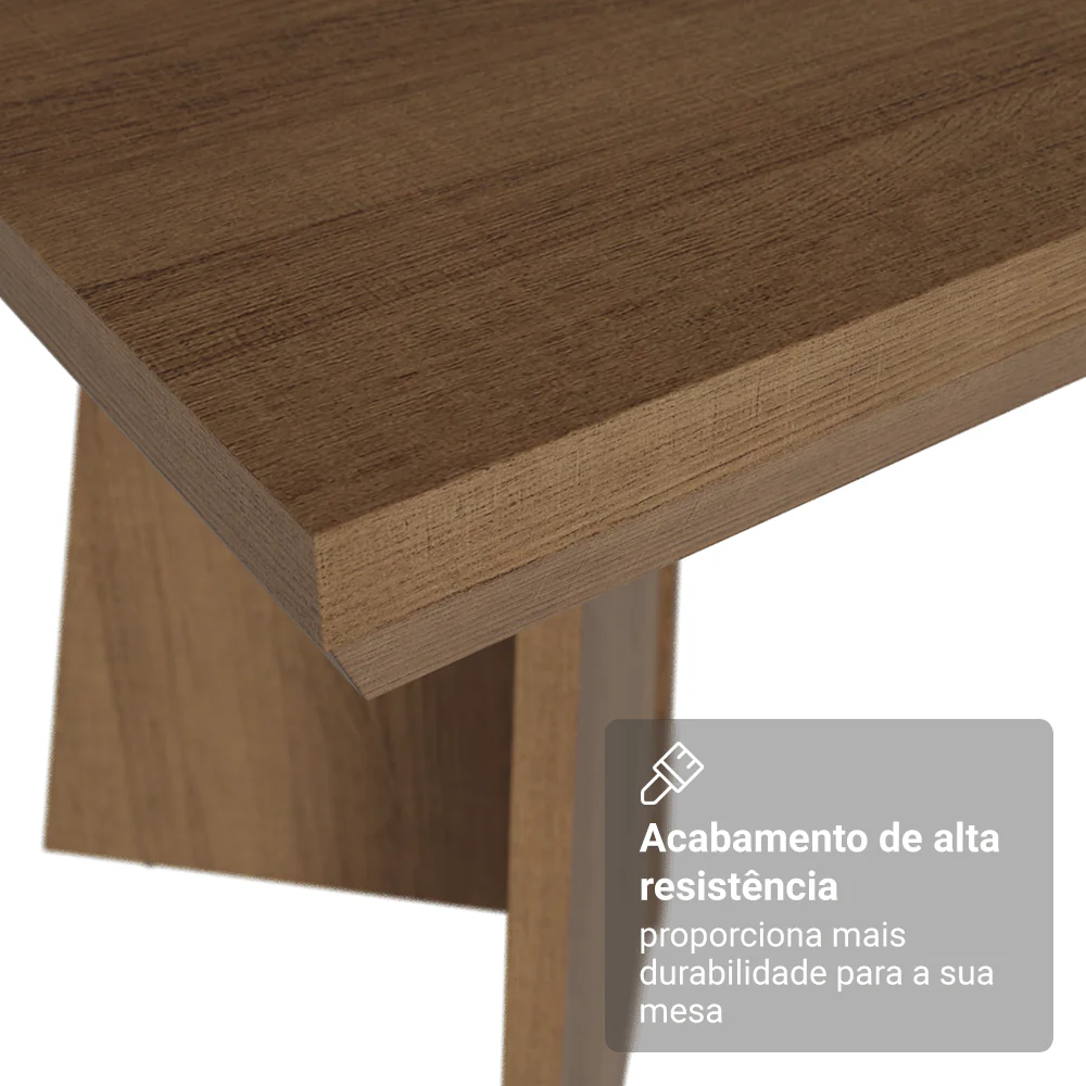 Mesa de Jantar Retangular Tampo com Moldura Rustic 5389 Madesa - Image 5