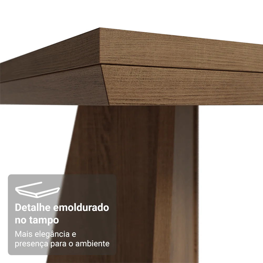 Mesa de Jantar Retangular Tampo com Moldura Rustic/Cinza 5389 Madesa - Image 6
