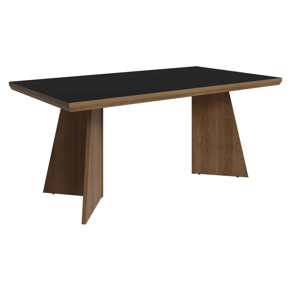 Mesa de Jantar Retangular Tampo com Moldura Rustic/Preto 5389 Madesa