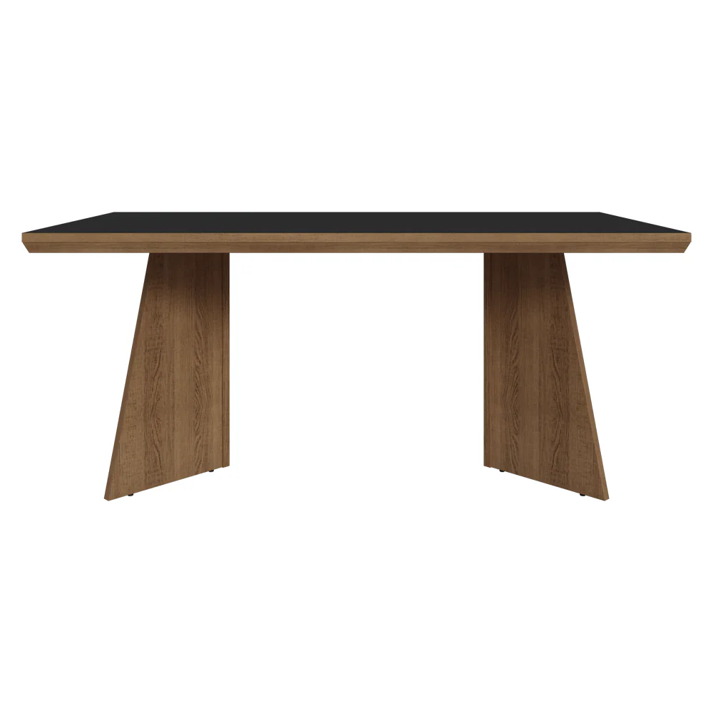 Mesa de Jantar Retangular Tampo com Moldura Rustic/Preto 5389 Madesa - Image 4