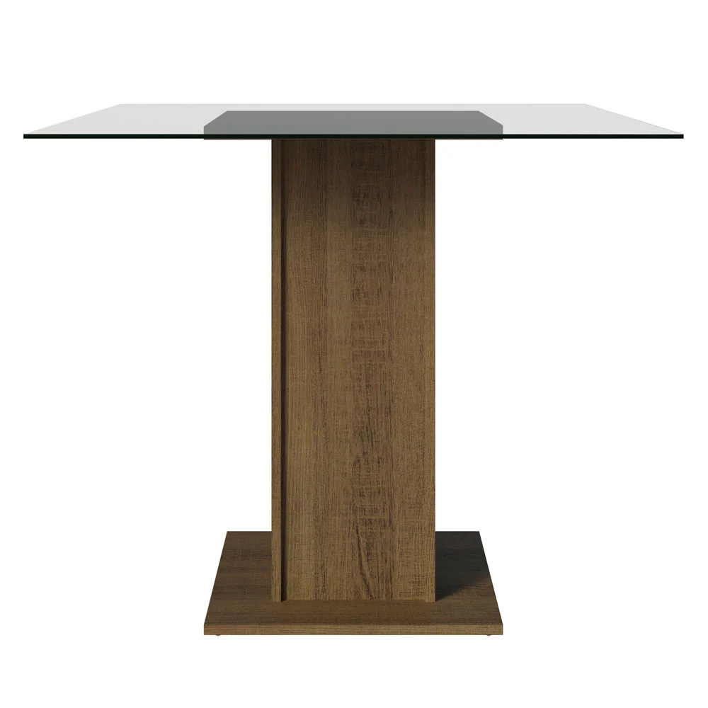 Mesa de Jantar Madesa Quadrada com Tampo de Vidro 5332A Rustic - Image 5