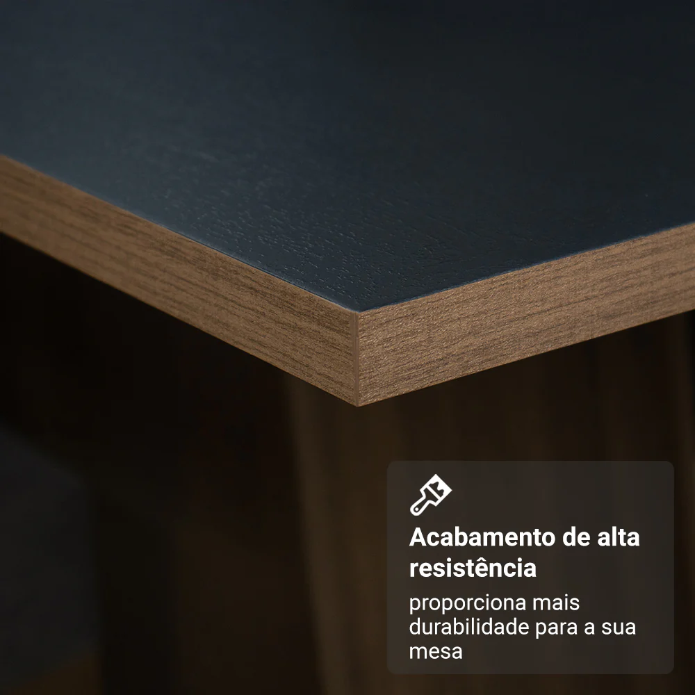 Mesa de Jantar Retangular Tampo de Madeira Rustic/Preto 5275 Madesa - Image 5