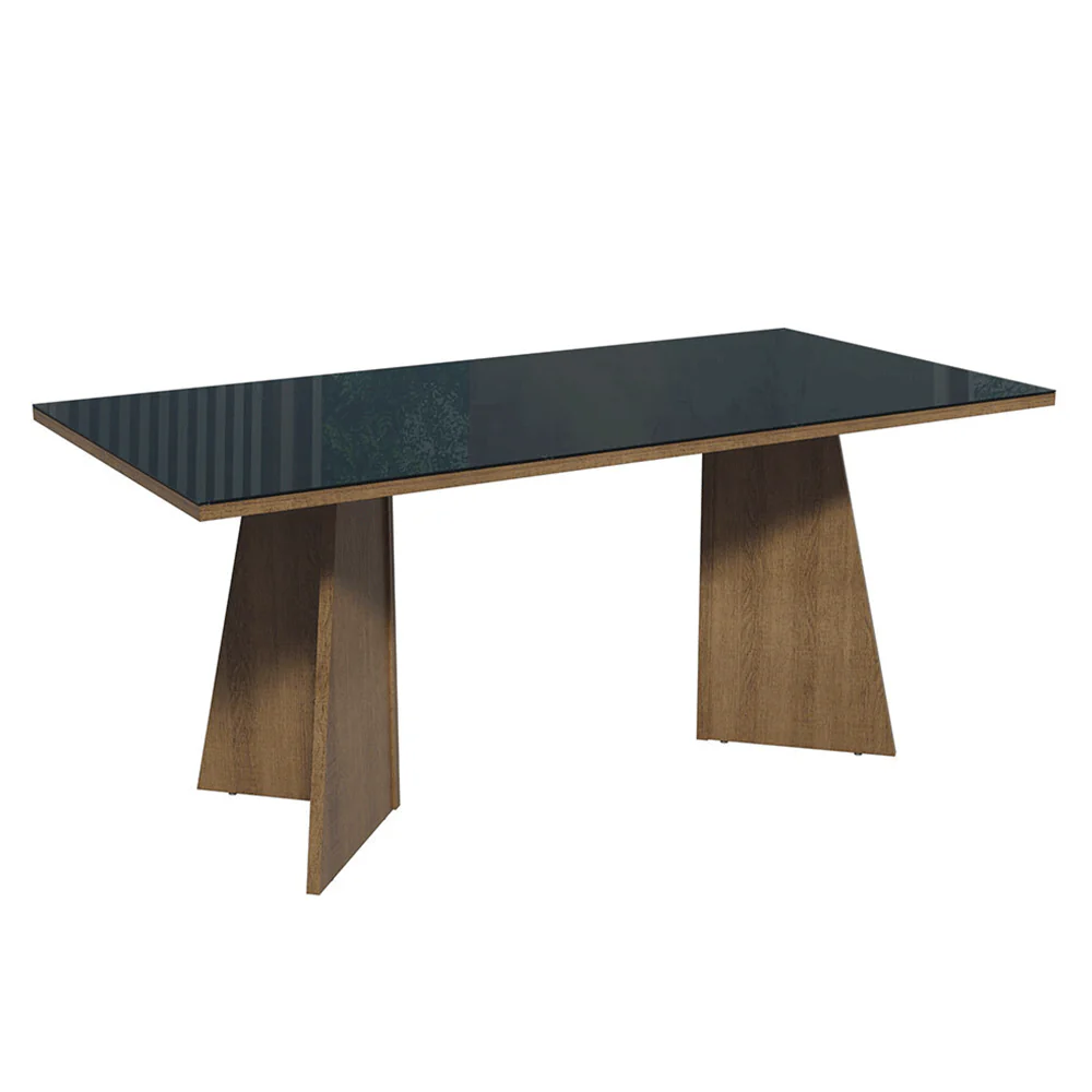 Mesa para Escritório Diretor Presidente 180cm Tampo de Vidro Rustic/Preto 5388 Madesa - Image 7